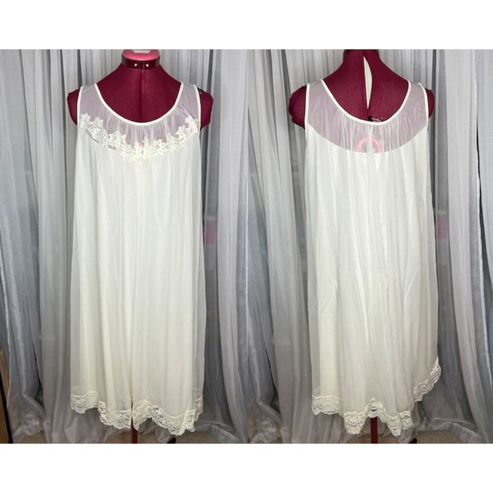 nightgown sheer robe set lace romantic - Picture 2 of 16